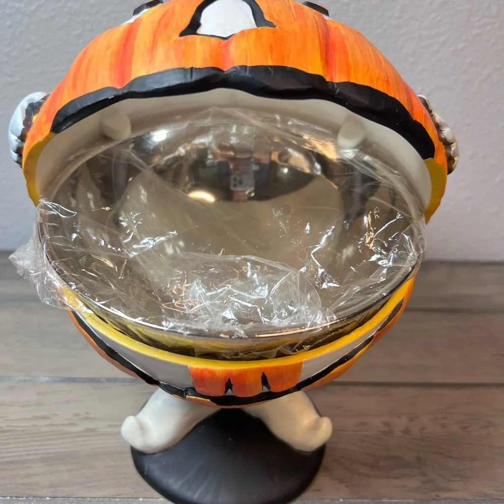 Department 56 Flip Top Ghost in Pumpkin Costume Candy‎ Dish NEW 2002 W/Box